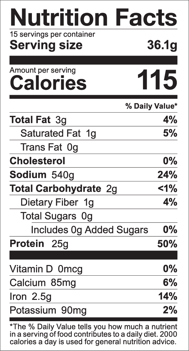 Vida Pure Vanilla Bean nutrition facts